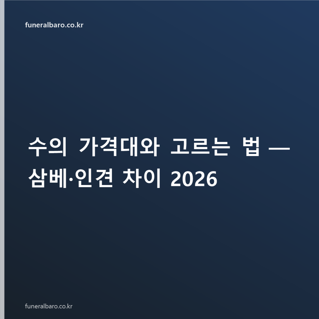 수의 가격대와 고르는 법 — 삼베·인견 차이 2026